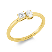 Ring    aus 750/-18 Karat Gelbgold mit 2 Diamanten 0