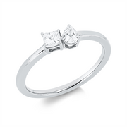 Ring    aus 750/-18 Karat Weißgold mit 2 Diamanten 0