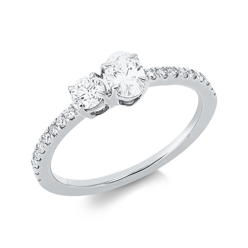 Ring    aus 750/-18 Karat Weißgold mit 20 Diamanten 0