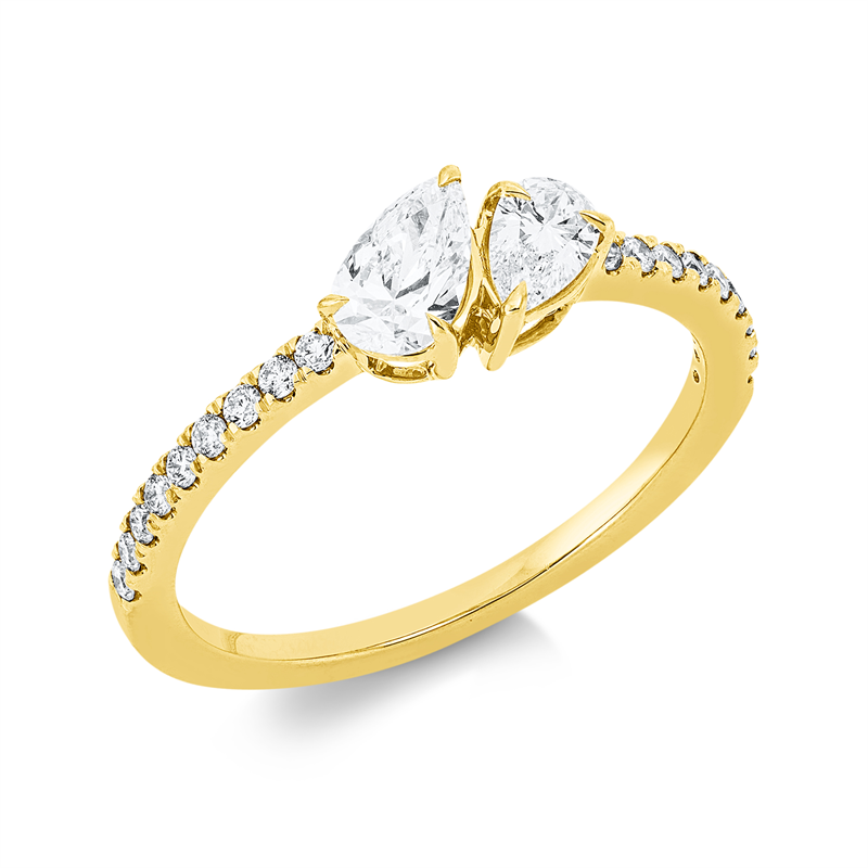 Ring    aus 750/-18 Karat Gelbgold mit 20 Diamanten 0
