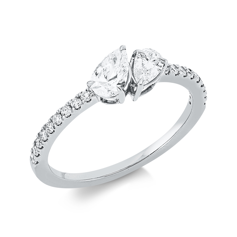 Ring    aus 750/-18 Karat Weißgold mit 20 Diamanten 0