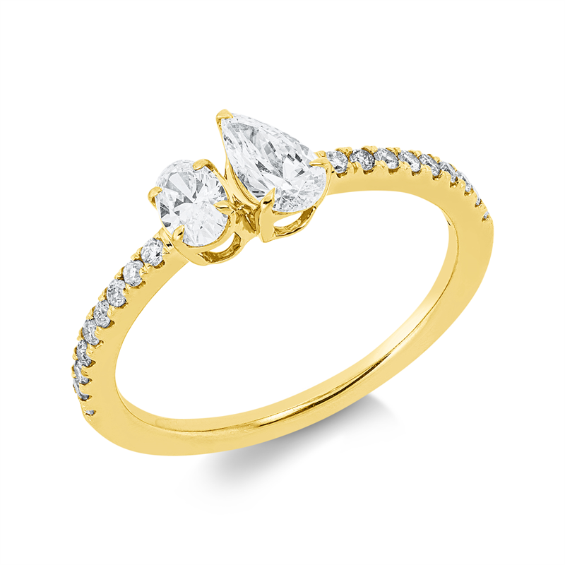 Ring    aus 750/-18 Karat Gelbgold mit 20 Diamanten 0