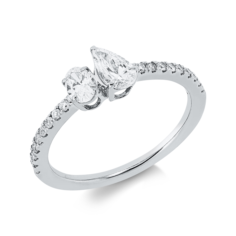 Ring    aus 750/-18 Karat Weißgold mit 20 Diamanten 0