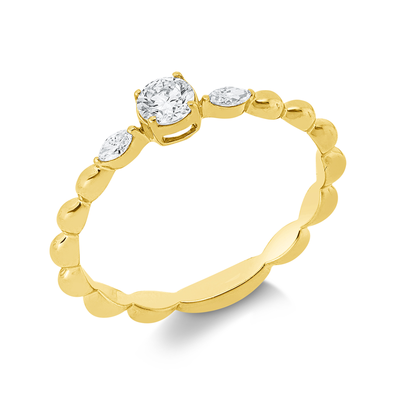 Ring    aus 750/-18 Karat Gelbgold mit 3 Diamanten 0