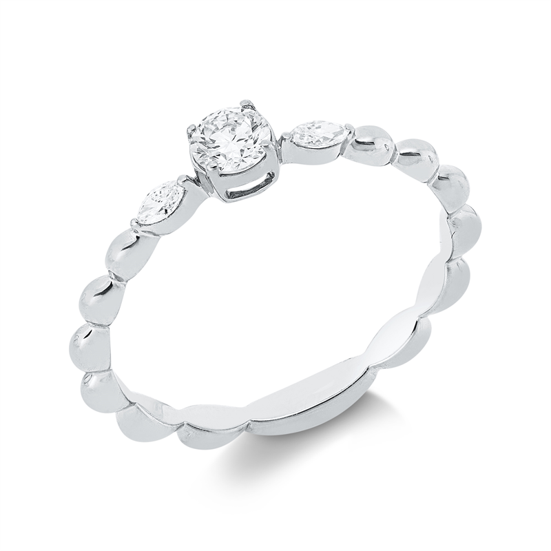 Ring    aus 750/-18 Karat Weißgold mit 3 Diamanten 0