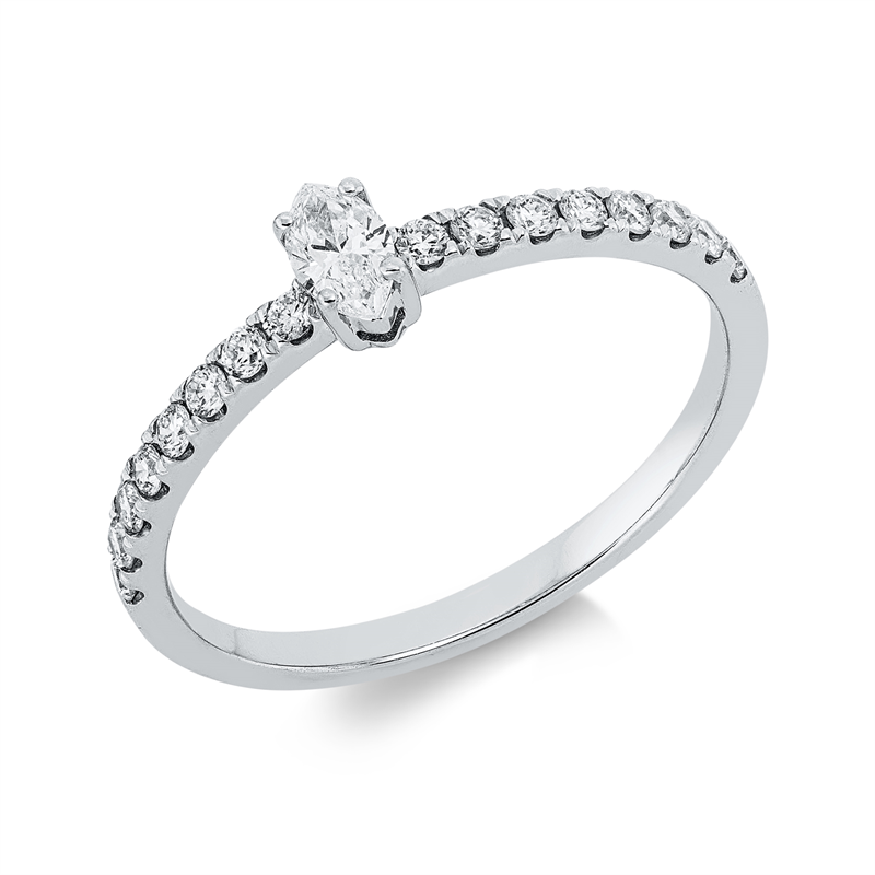Ring    aus 750/-18 Karat Weißgold mit 17 Diamanten 0
