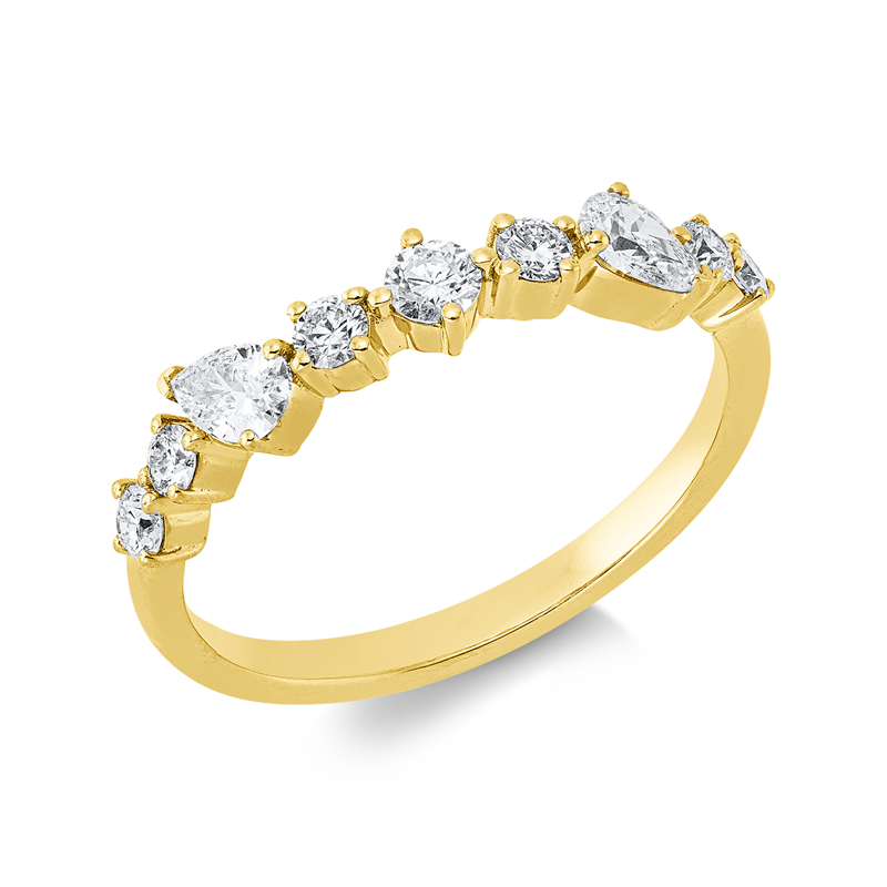 Ring    aus 750/-18 Karat Gelbgold mit 9 Diamanten 0