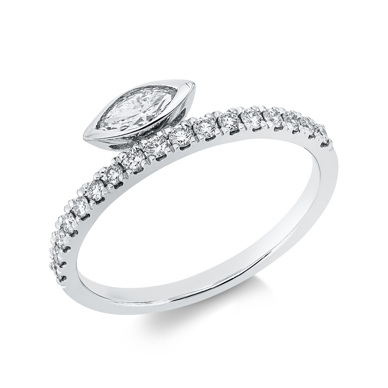 Ring    aus 585/-14 Karat Weißgold mit 18 Diamanten 0