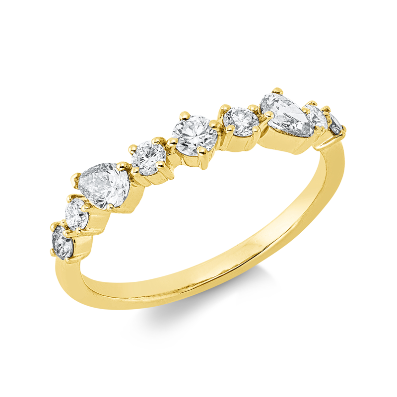 Ring    aus 750/-18 Karat Gelbgold mit 9 Diamanten 0