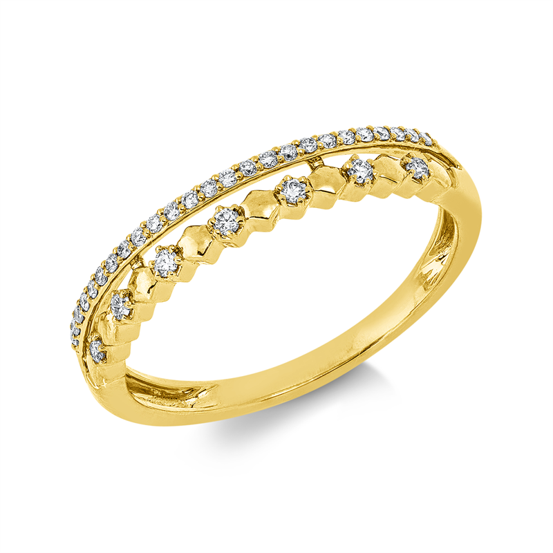 Ring    aus 750/-18 Karat Gelbgold mit 32 Diamanten 0