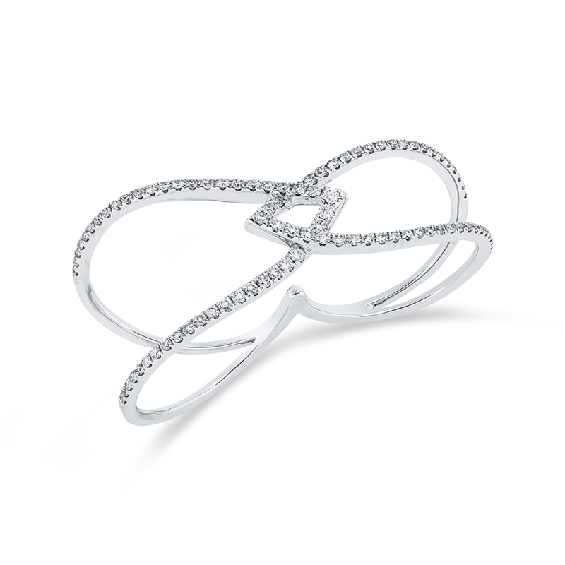 Ring    aus 750/-18 Karat Weißgold mit 90 Diamanten 0