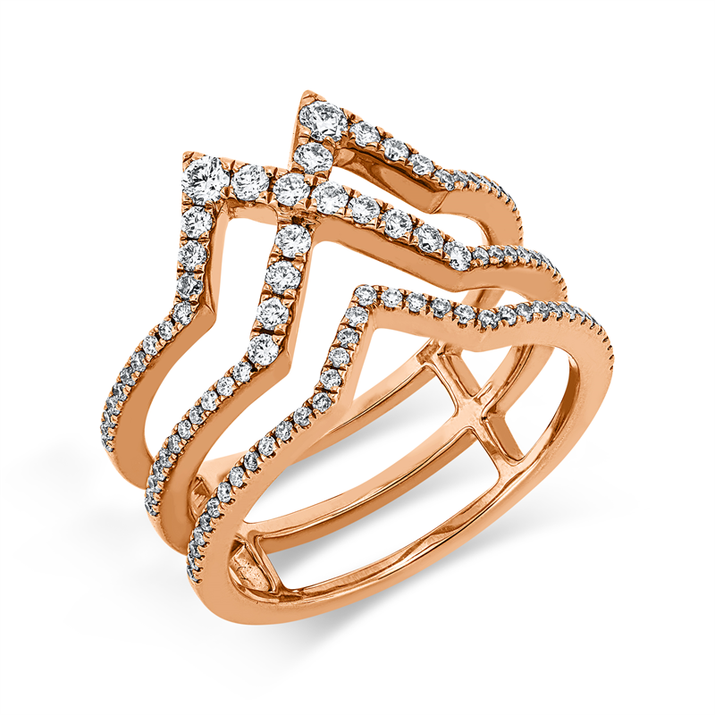 Ring    aus 750/-18 Karat Rotgold mit 97 Diamanten 0