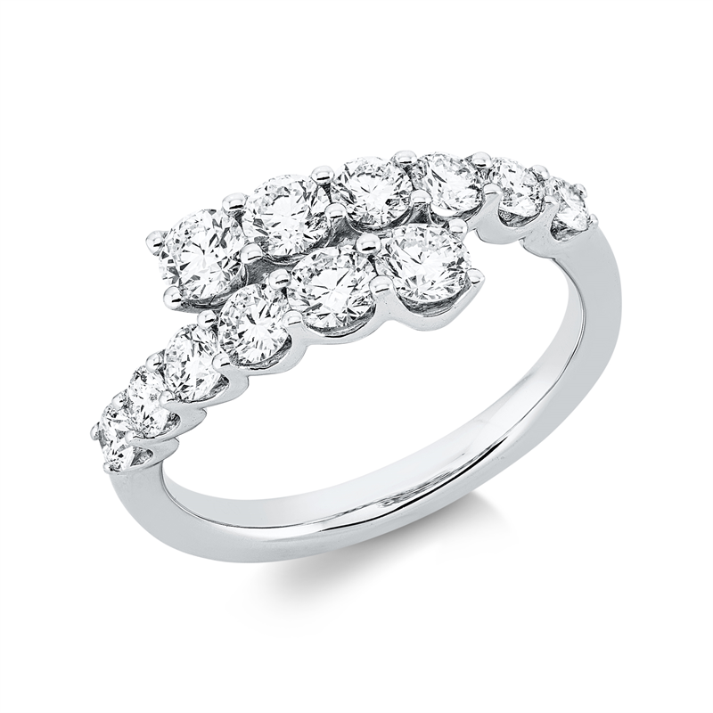 Ring    aus 750/-18 Karat Weißgold mit 12 Diamanten 1
