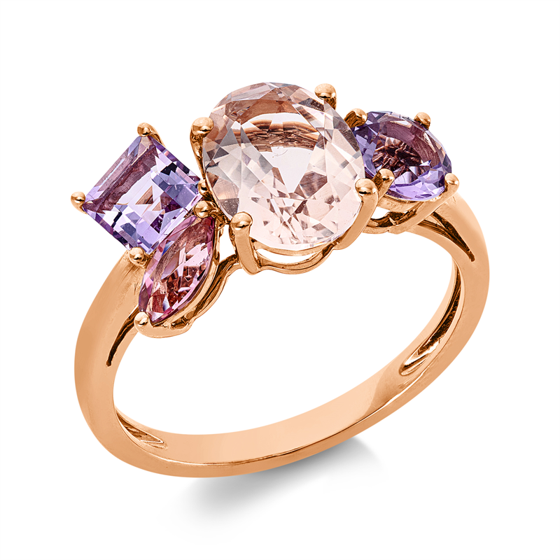 Ring mit Morganit  aus 750/-18 Karat Rotgold  