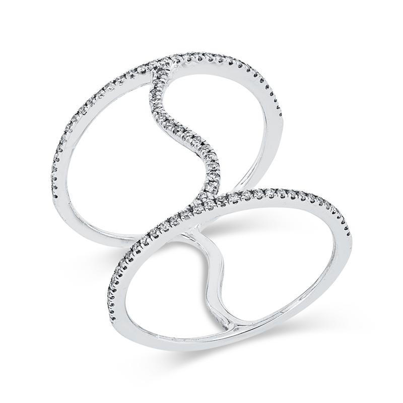 Ring    aus 750/-18 Karat Weißgold mit 82 Diamanten 0
