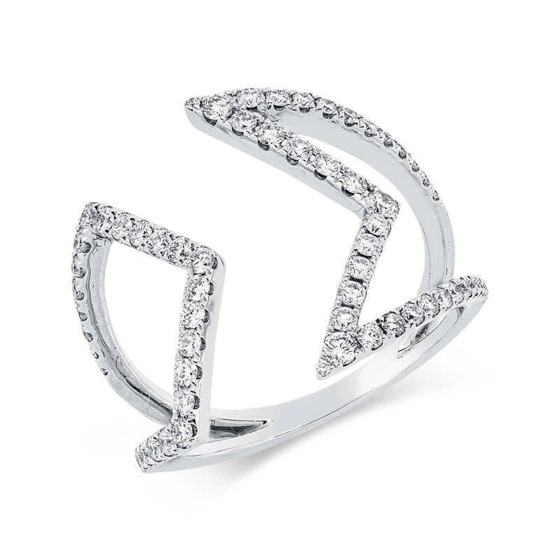 Ring    aus 750/-18 Karat Weißgold mit 64 Diamanten 0