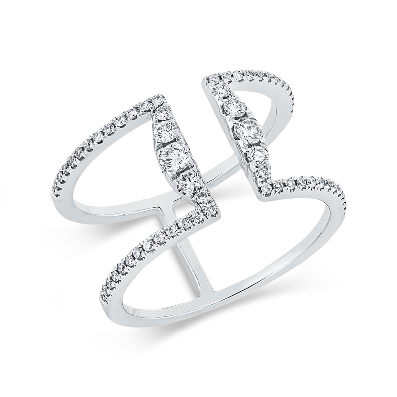 Ring    aus 750/-18 Karat Weißgold mit 62 Diamanten 0