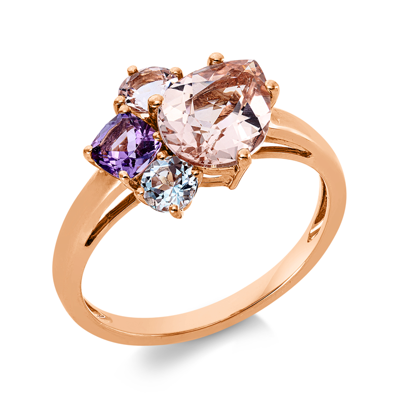 Ring mit Aquamarin  aus 750/-18 Karat Rotgold  