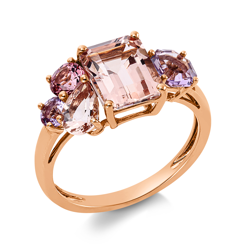 Ring mit Morganit  aus 750/-18 Karat Rotgold  