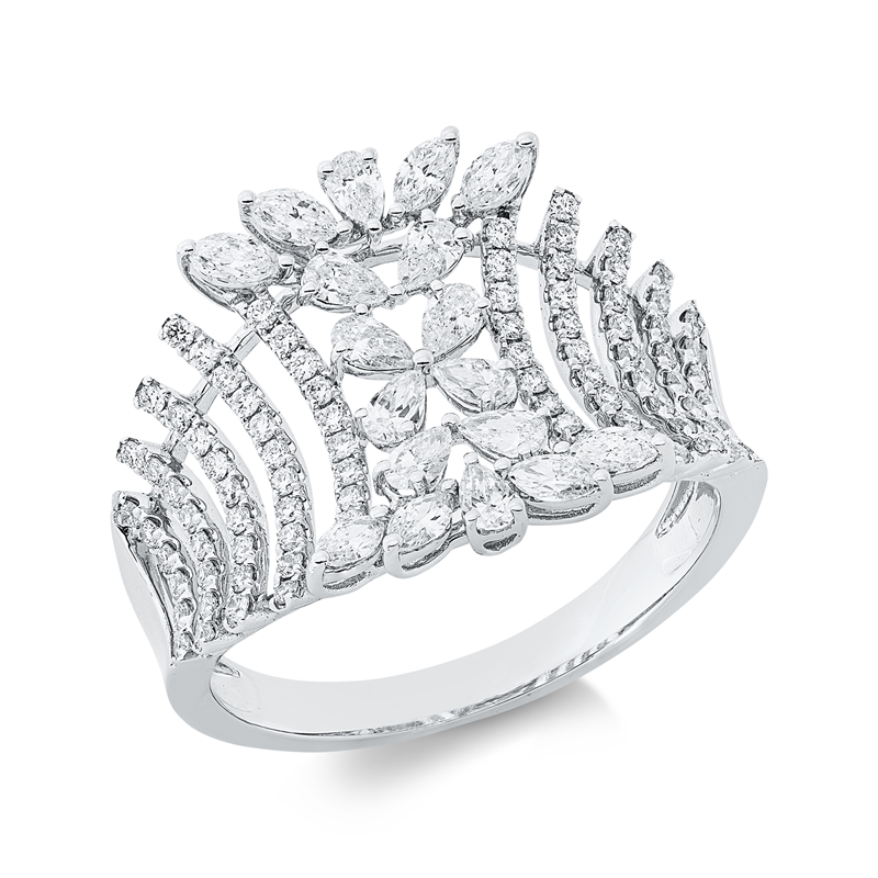 Ring    aus 750/-18 Karat Weißgold mit 104 Diamanten 0