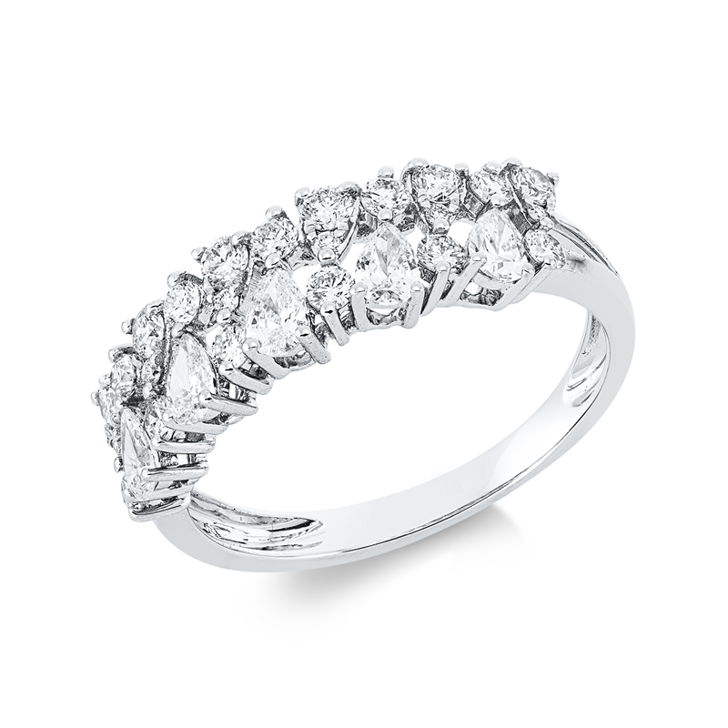 Ring    aus 750/-18 Karat Weißgold mit 28 Diamanten 0