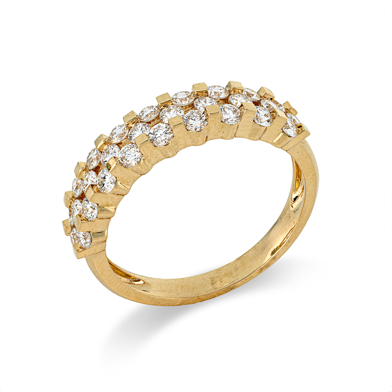 Ring    aus 750/-18 Karat Gelbgold mit 28 Diamanten 0