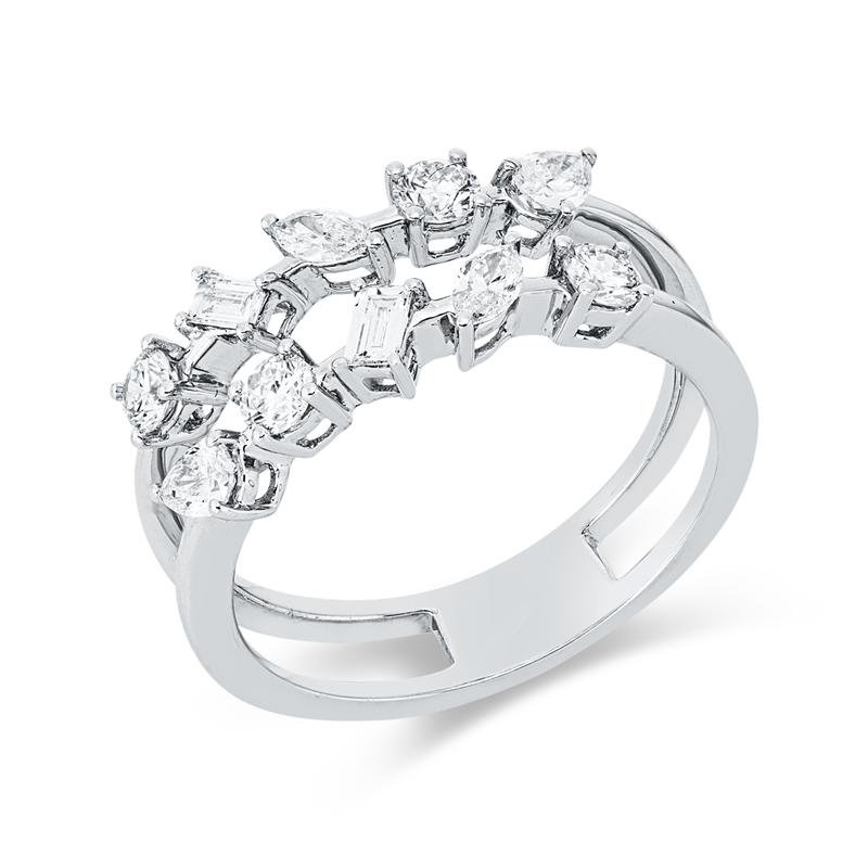 Ring    aus 750/-18 Karat Weißgold mit 10 Diamanten 0