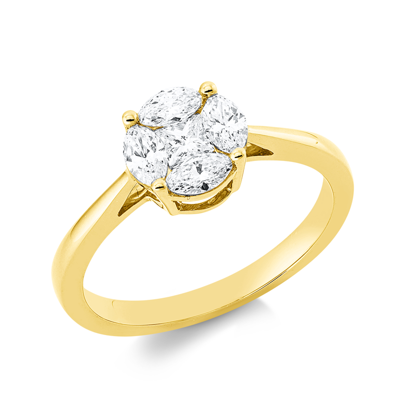 Ring    aus 750/-18 Karat Gelbgold mit 5 Diamanten 0