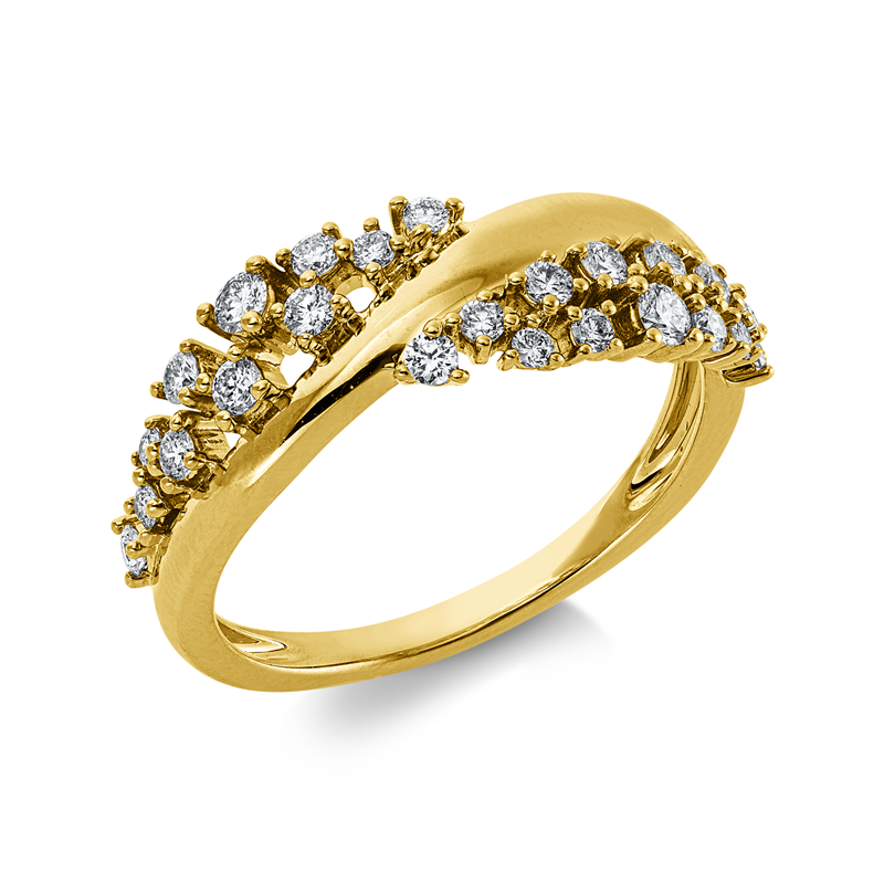 Ring    aus 585/-14 Karat Gelbgold mit 24 Diamanten 0