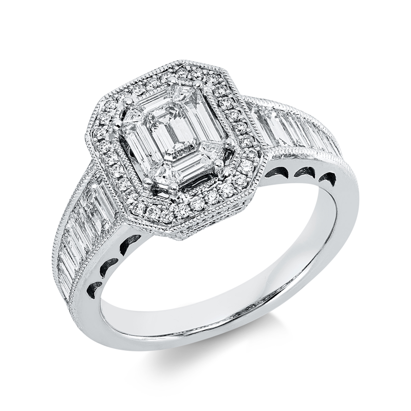 Ring    aus 750/-18 Karat Weißgold mit 87 Diamanten 1