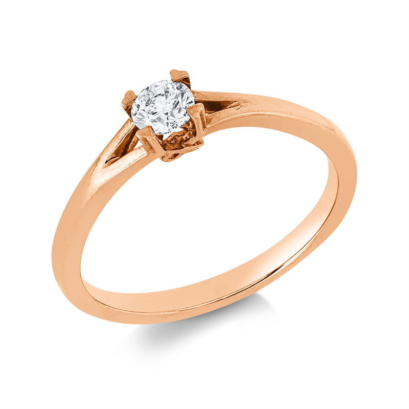 Ring    aus 750/-18 Karat Rotgold mit 1 Diamant 0
