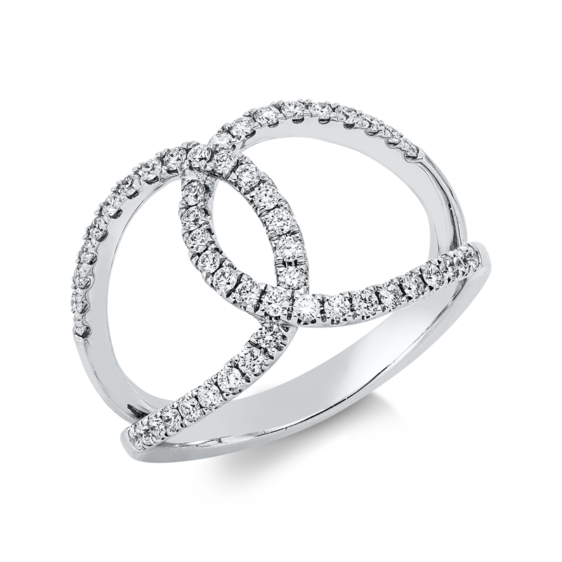 Ring    aus 750/-18 Karat Weißgold mit 50 Diamanten 0