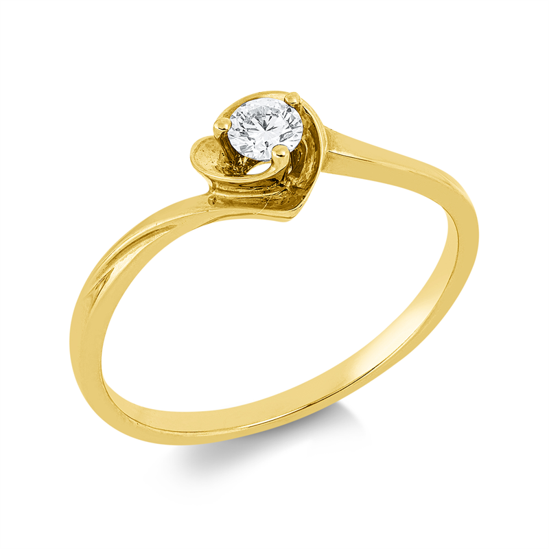 Ring    aus 750/-18 Karat Rotgold mit 1 Diamant 0