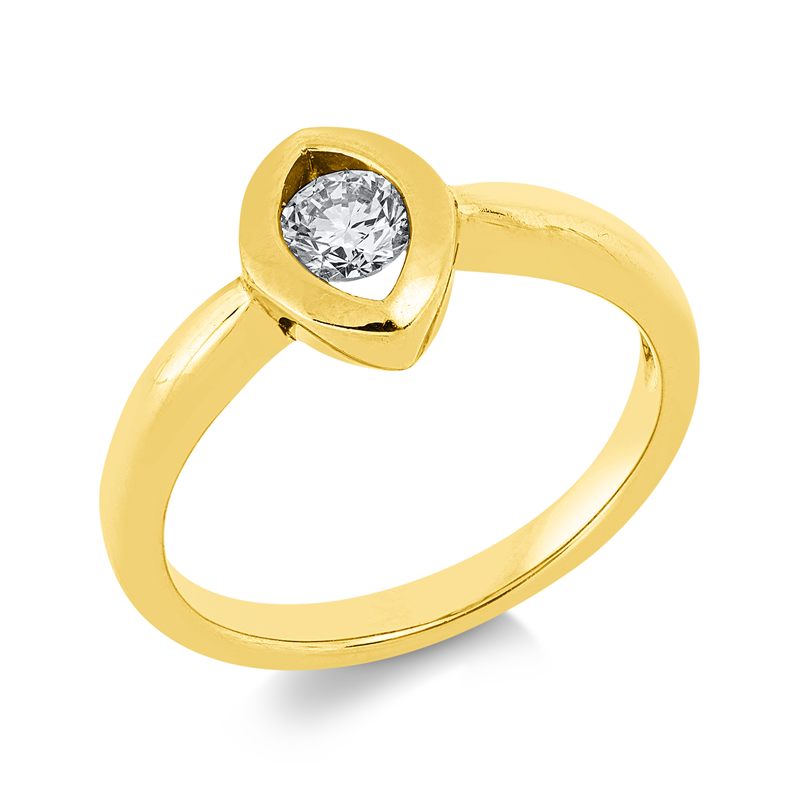 Ring    aus 750/-18 Karat Gelbgold mit 1 Diamant 0