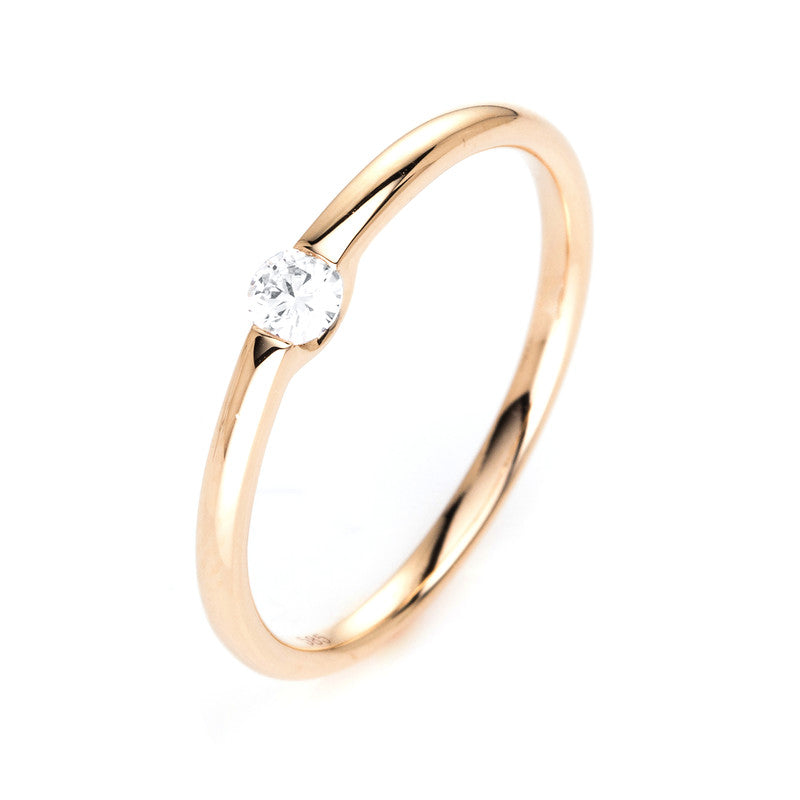 Ring    aus 585/-14 Karat Gelbgold mit 1 Diamant 0