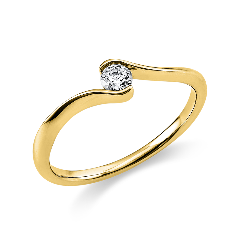 Ring    aus 750/-18 Karat Gelbgold mit 1 Diamant 0