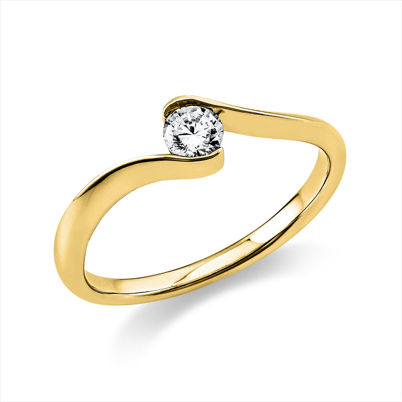 Ring - Solitaire aus Gold mit Diamant - 1J095