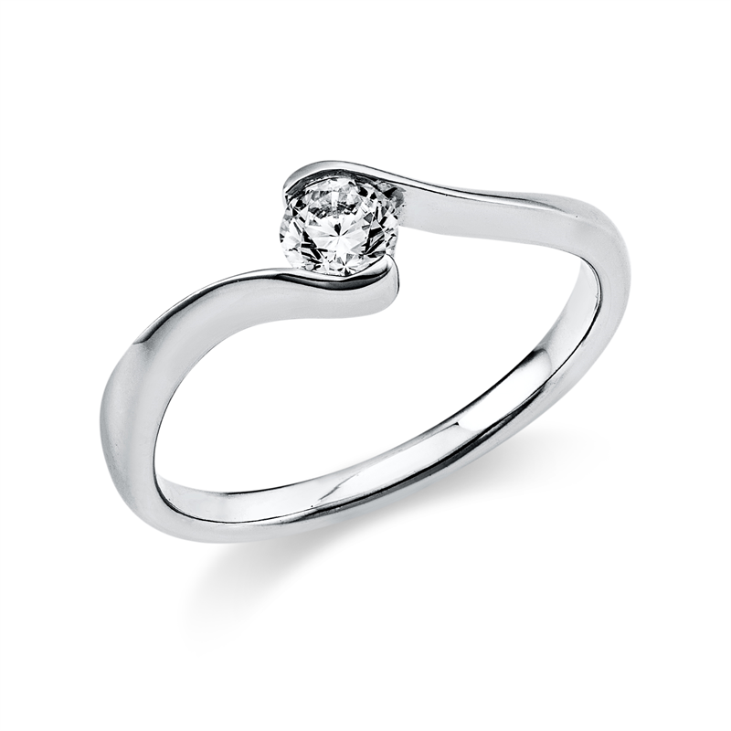 Ring    aus 585/-14 Karat Weißgold mit 1 Diamant 0