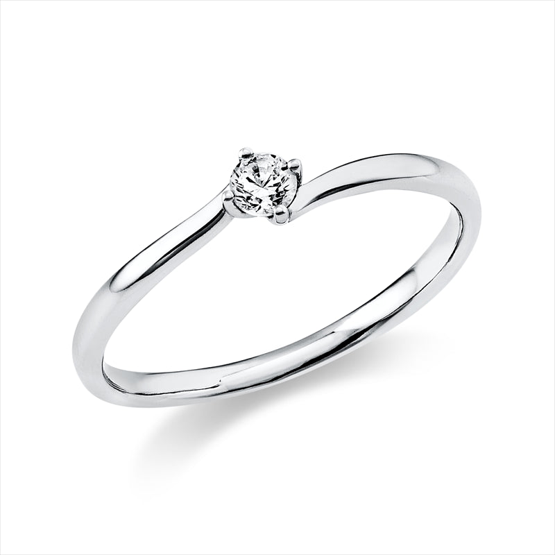 Ring - Solitaire aus Gold mit Diamant - 1J099