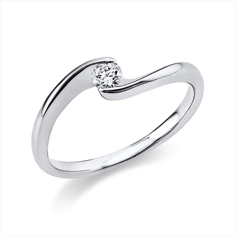 Ring    aus 585/-14 Karat Weißgold mit 1 Diamant 0