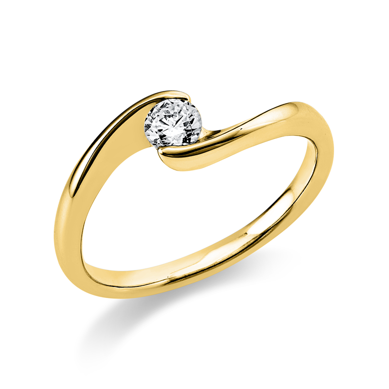 Ring    aus 585/-14 Karat Gelbgold mit 1 Diamant 0