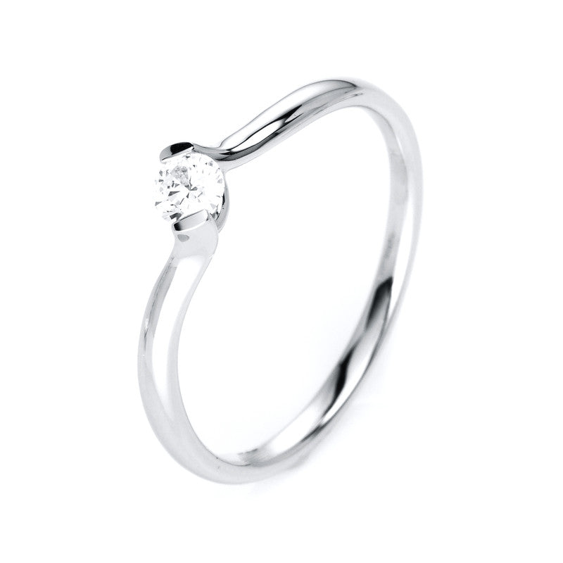 Ring    aus 585/-14 Karat Weißgold mit 1 Diamant 0