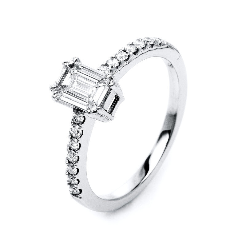 Ring    aus 750/-18 Karat Weißgold mit 23 Diamanten 0