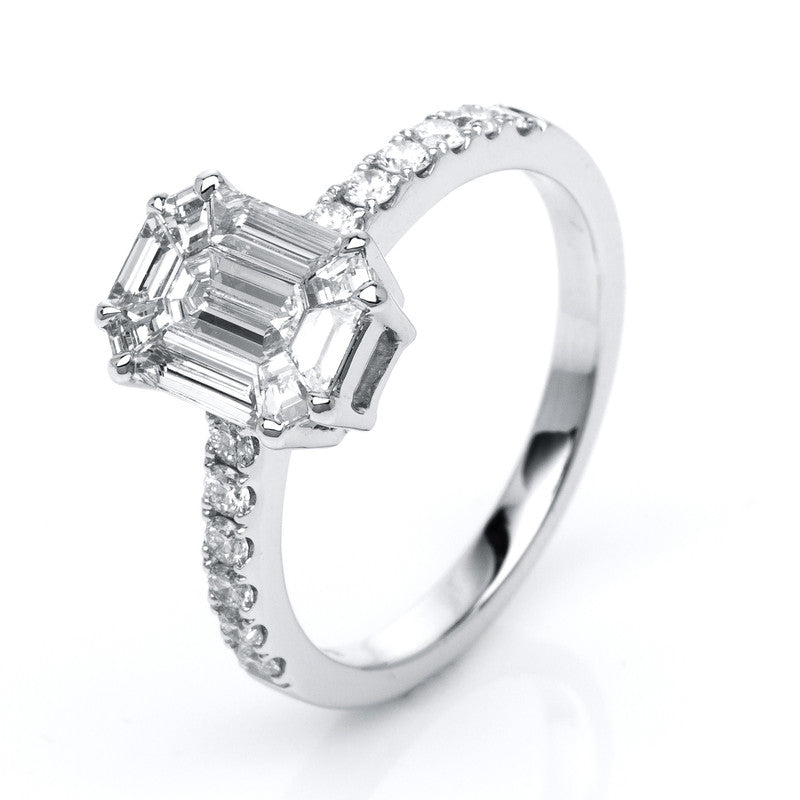 Ring    aus 750/-18 Karat Weißgold mit 21 Diamanten 1