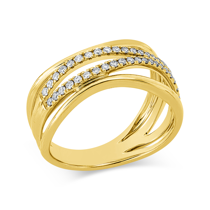 Ring    aus 585/-14 Karat Gelbgold mit 46 Diamanten 0