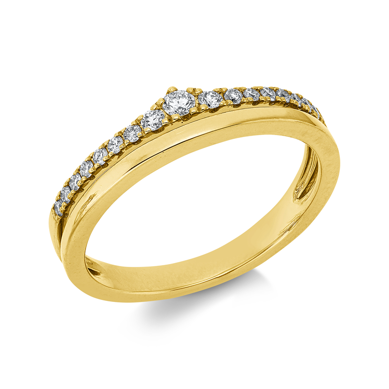 Ring    aus 585/-14 Karat Gelbgold mit 17 Diamanten 0