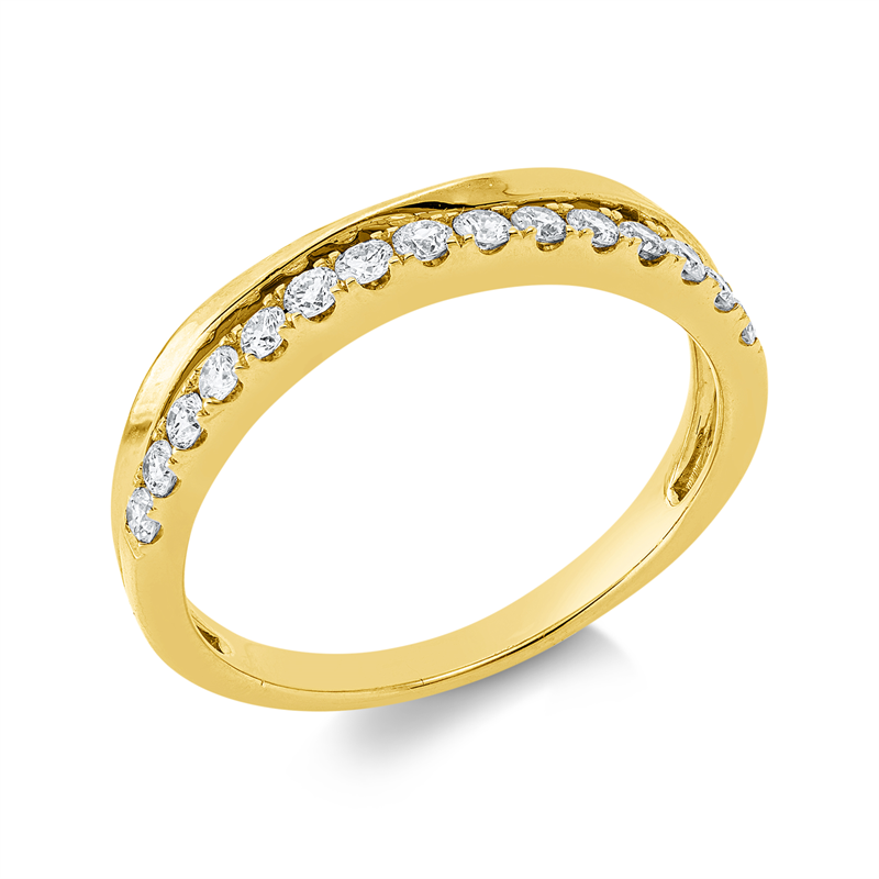 Ring    aus 585/-14 Karat Gelbgold mit 15 Diamanten 0