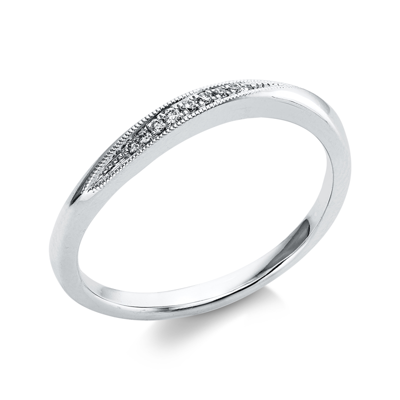 Ring    aus 750/-18 Karat Weißgold mit 9 Diamanten 0