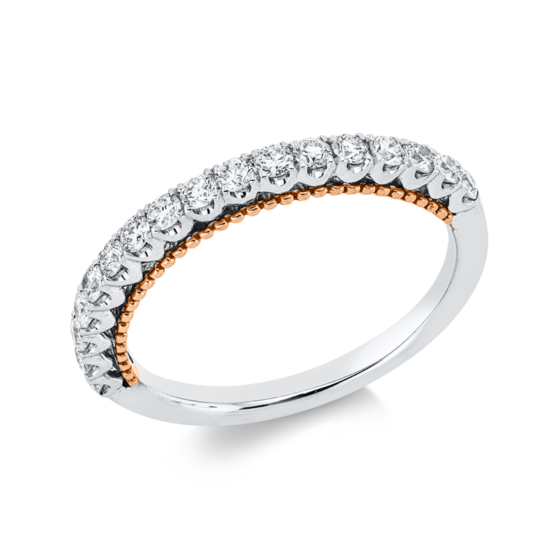 Ring    aus 750/-18 Karat Weißgold / Rotgold mit 17 Diamanten 0