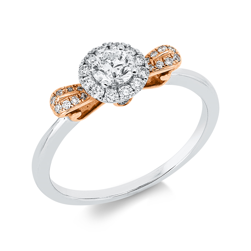 Ring    aus 750/-18 Karat Weißgold / Rotgold mit 31 Diamanten 0